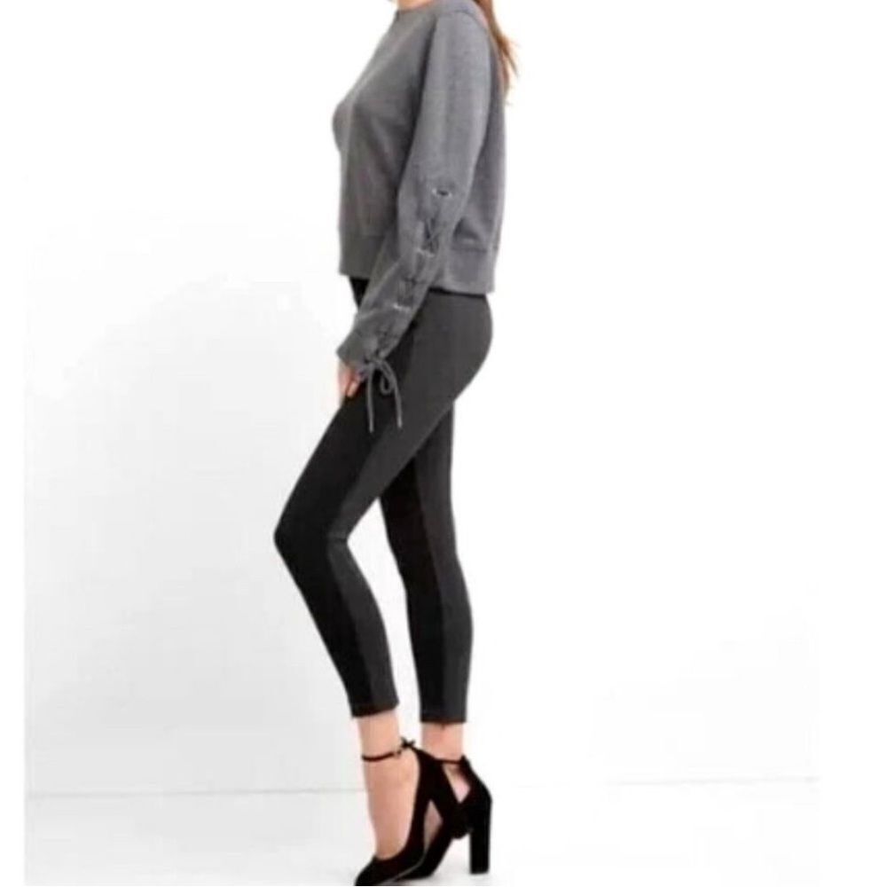 GAP Sculpt Ponte Black Ankle Zipper High Rise Contouring Leggings Pant D79 Large